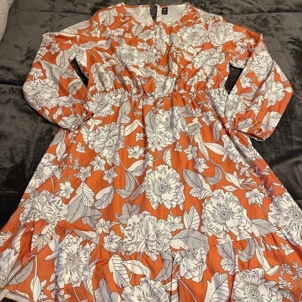 Floral Orange Dress